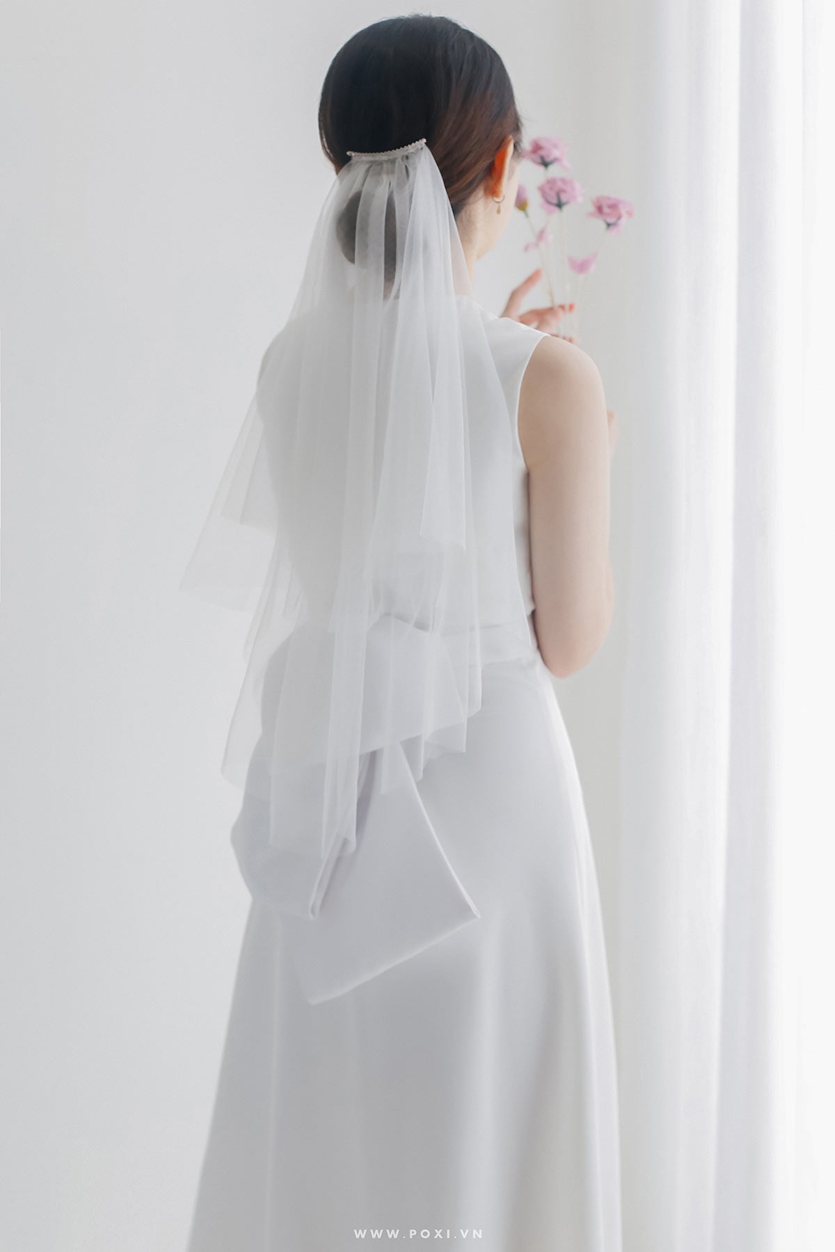 Lúp voan cài tóc cô dâu - LUP230