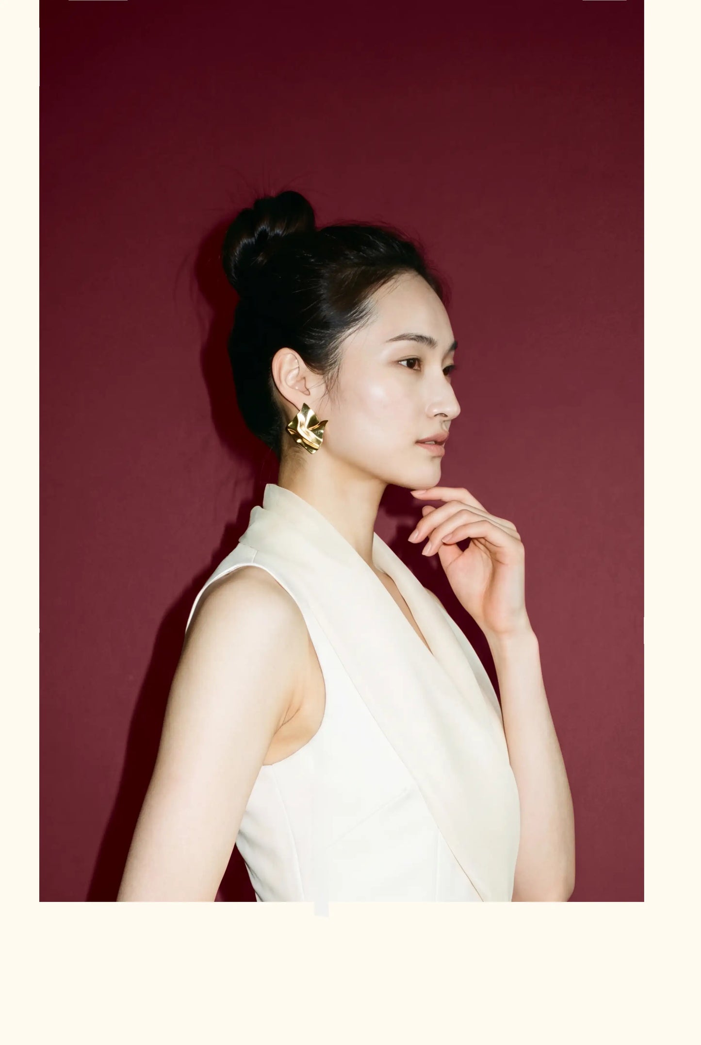 Đầm cổ V không tay phối vạt bèo to bản - D2038C