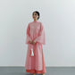Set áo dài màu hồng cam và quần dáng rộng - S1994E