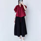 Áo kiểu nữ màu đỏ cổ xẻ V và tay ngắn - SH9777