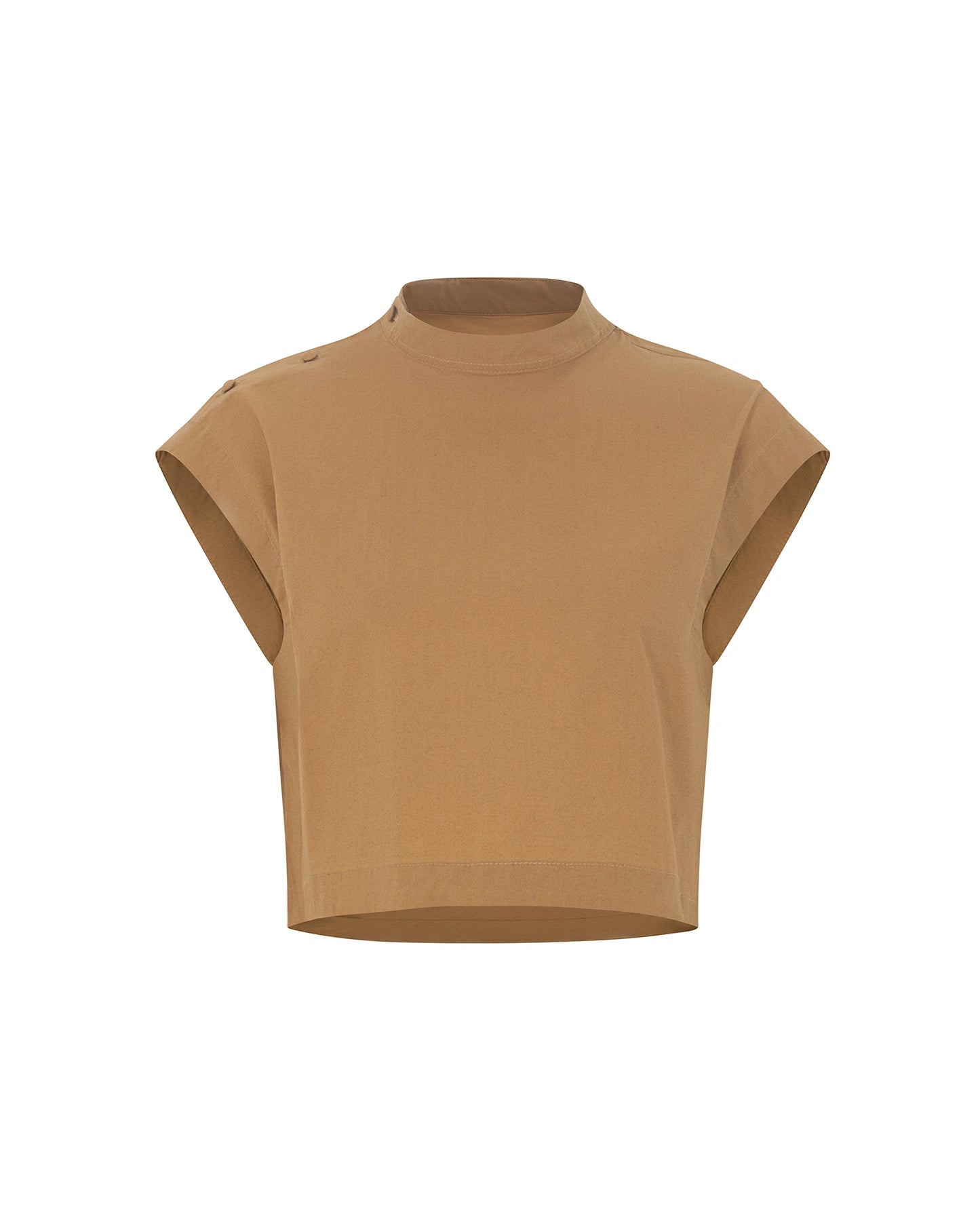 Áo crop-top nữ màu nâu không tay - SH9778