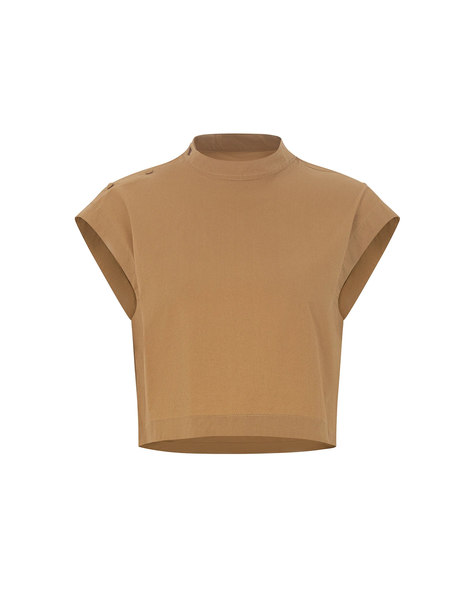 Áo crop-top nữ màu nâu không tay - SH9778