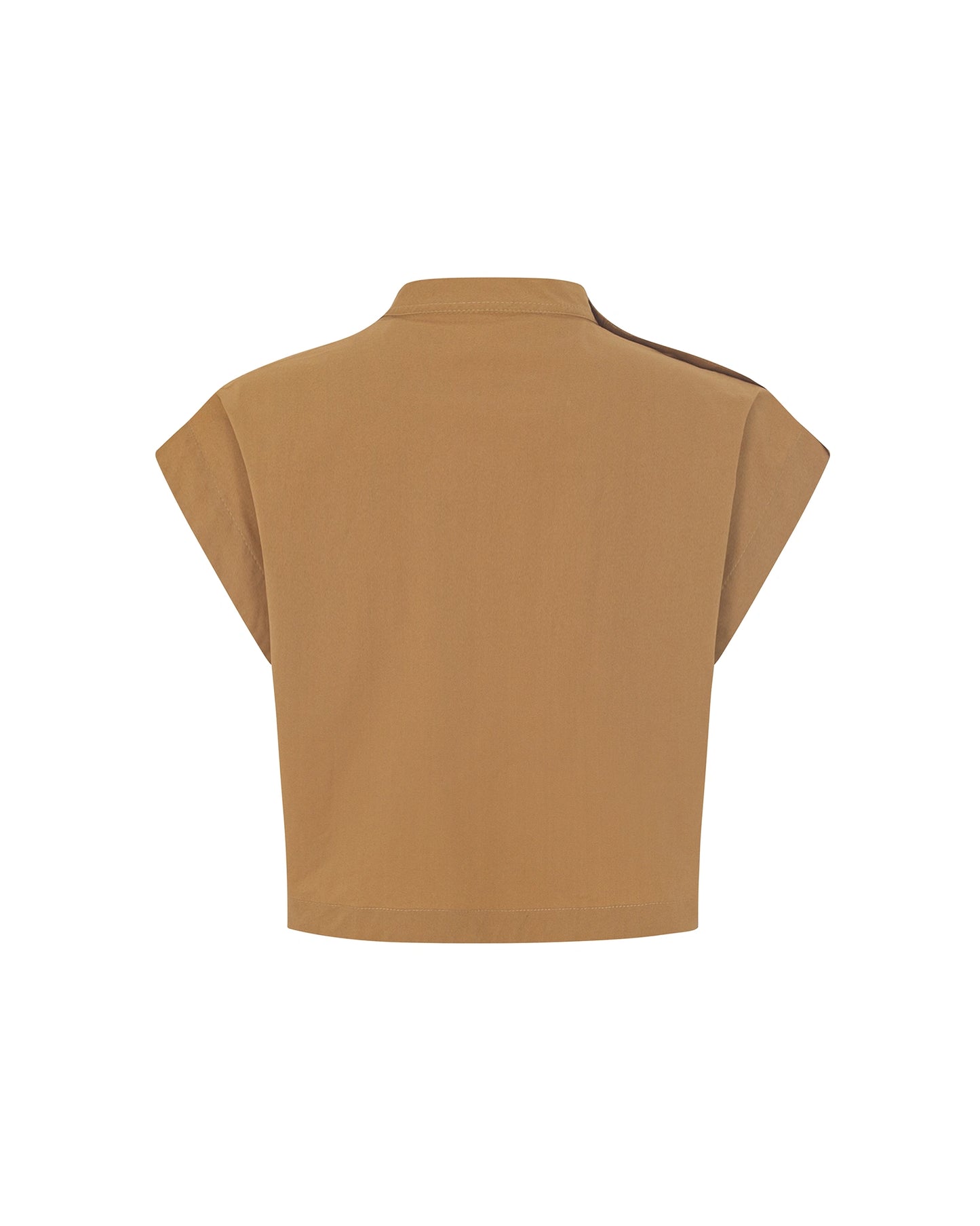 Áo crop-top nữ màu nâu không tay - SH9778