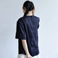 Áo cổ tròn màu xanh navy, tay áo ngắn lai to bản - SH9781B