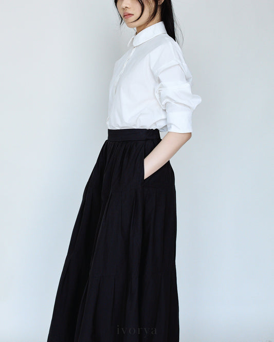 Áo sơ mi lá cổ tròn tay dài - SH9812