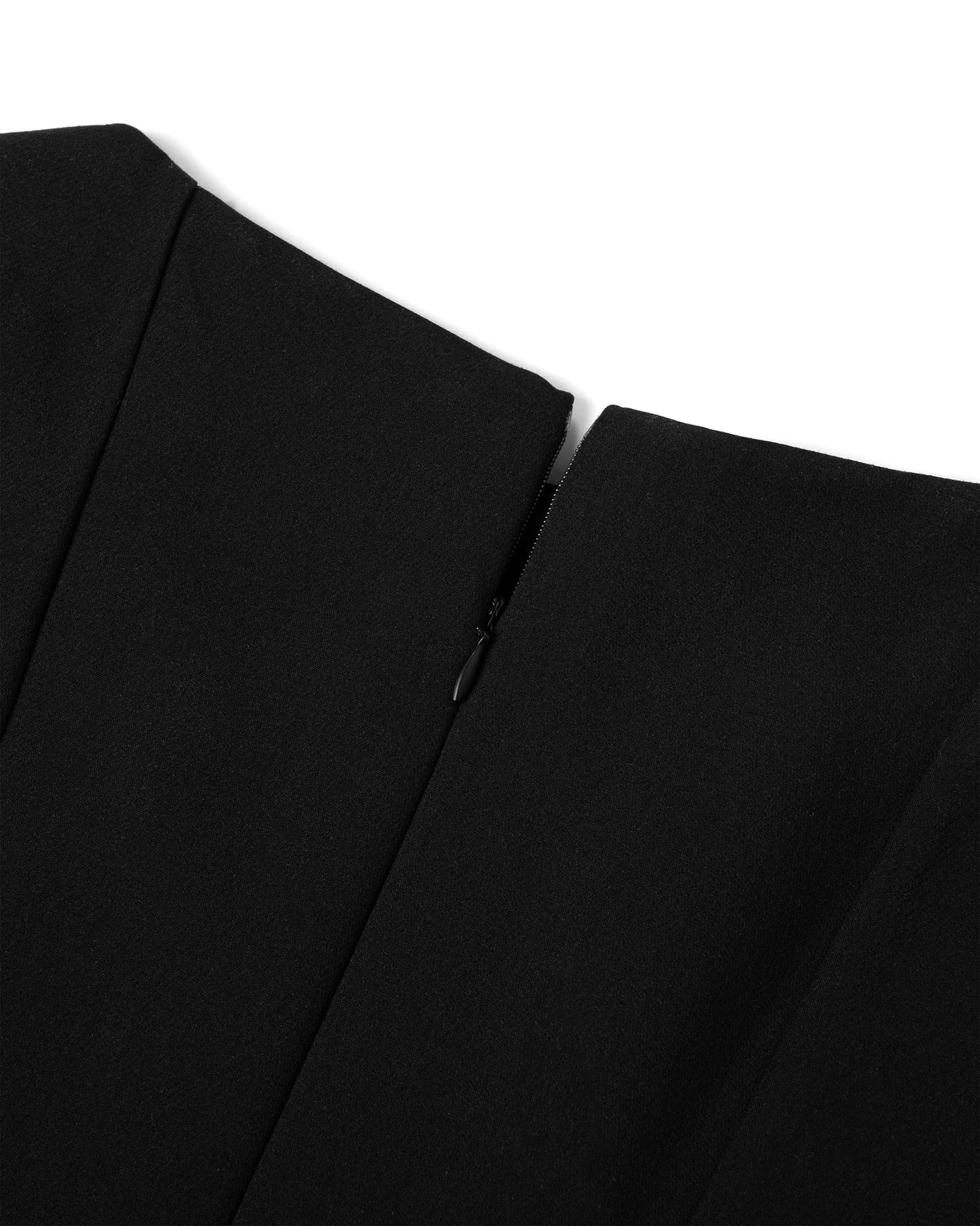 Đầm mini không tay màu đen, váy xòe và có dây thắt nơ bên sườn - YD9795