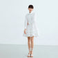 Đầm sơ mi tay dài váy nhún bèo - YD9850