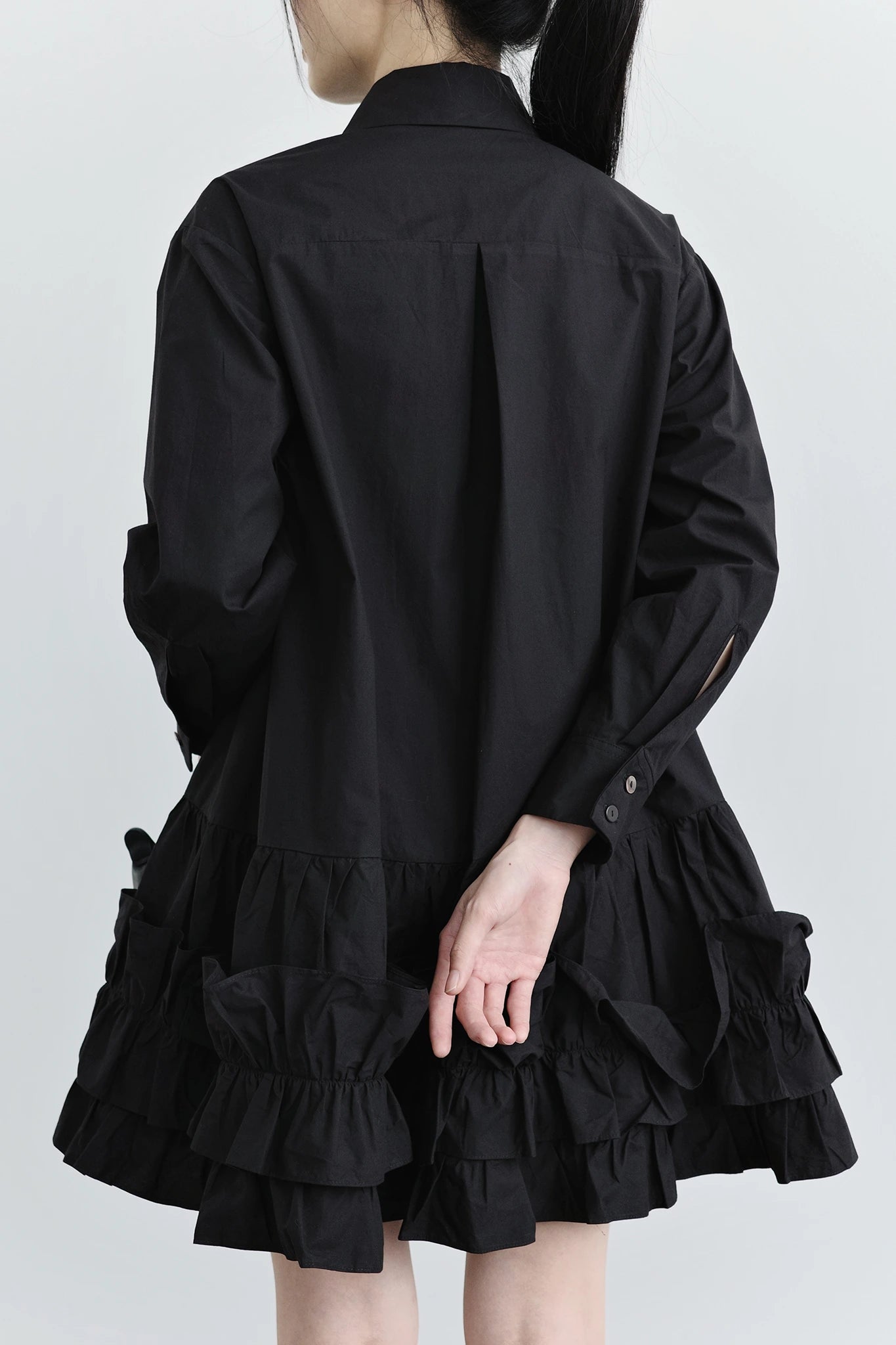 Đầm sơ mi tay dài váy nhún bèo - YD9850B