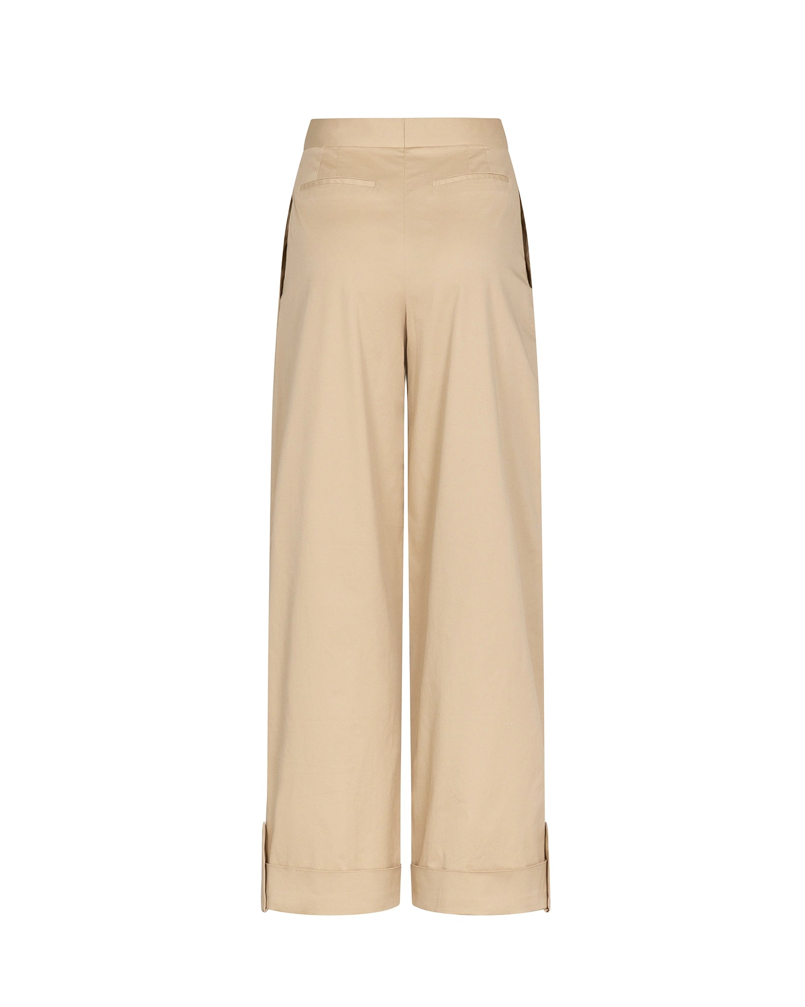 Quần tây nữ ống đứng màu be lai gập to bản - YT9925B